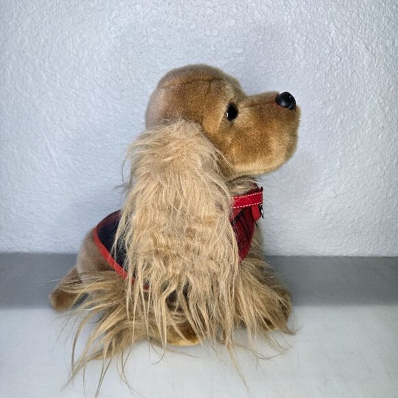 Russ Stuffed Cocker Spaniel Dog Toy With Detachable Plaid Collar & Vest - Picture 4 of 10